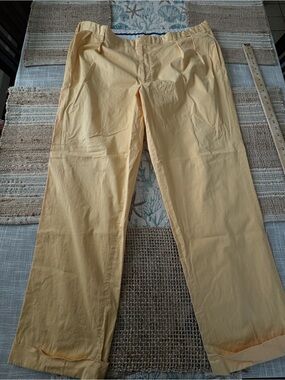 Ben Silver Charleston Men's Pants, Pleated, Yellow, Made In Italy, 42x31